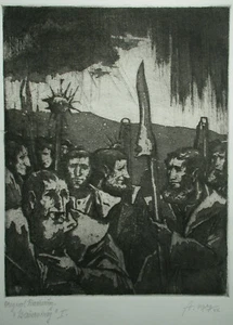 Aloys Wach (Wachlmayr) (Lambach 1892-1940 Braunau) guerra contadina foglio I - Foto 1 di 11