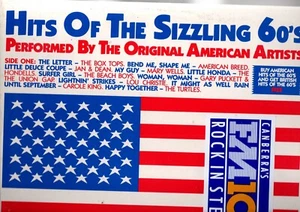 HITS OF THE SIZZLING 60'S, 20 ORIGINAL ARTIST HITS 12"x33rpm COMPILATION ALBUM - Picture 1 of 2