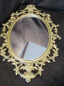Vintage Burwood Hollywood Regency Gold Ornate Wall Mirror 4248 1970's 33”T - Picture 1 of 12
