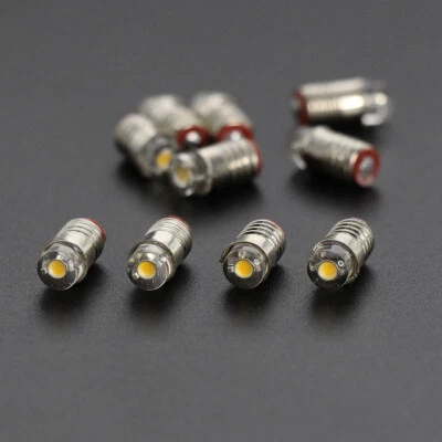 10pcs Warm White LED 5mm Screw Bulb E5 E5.5 12V HO TT N Scale  E501 - Image 1 of 4