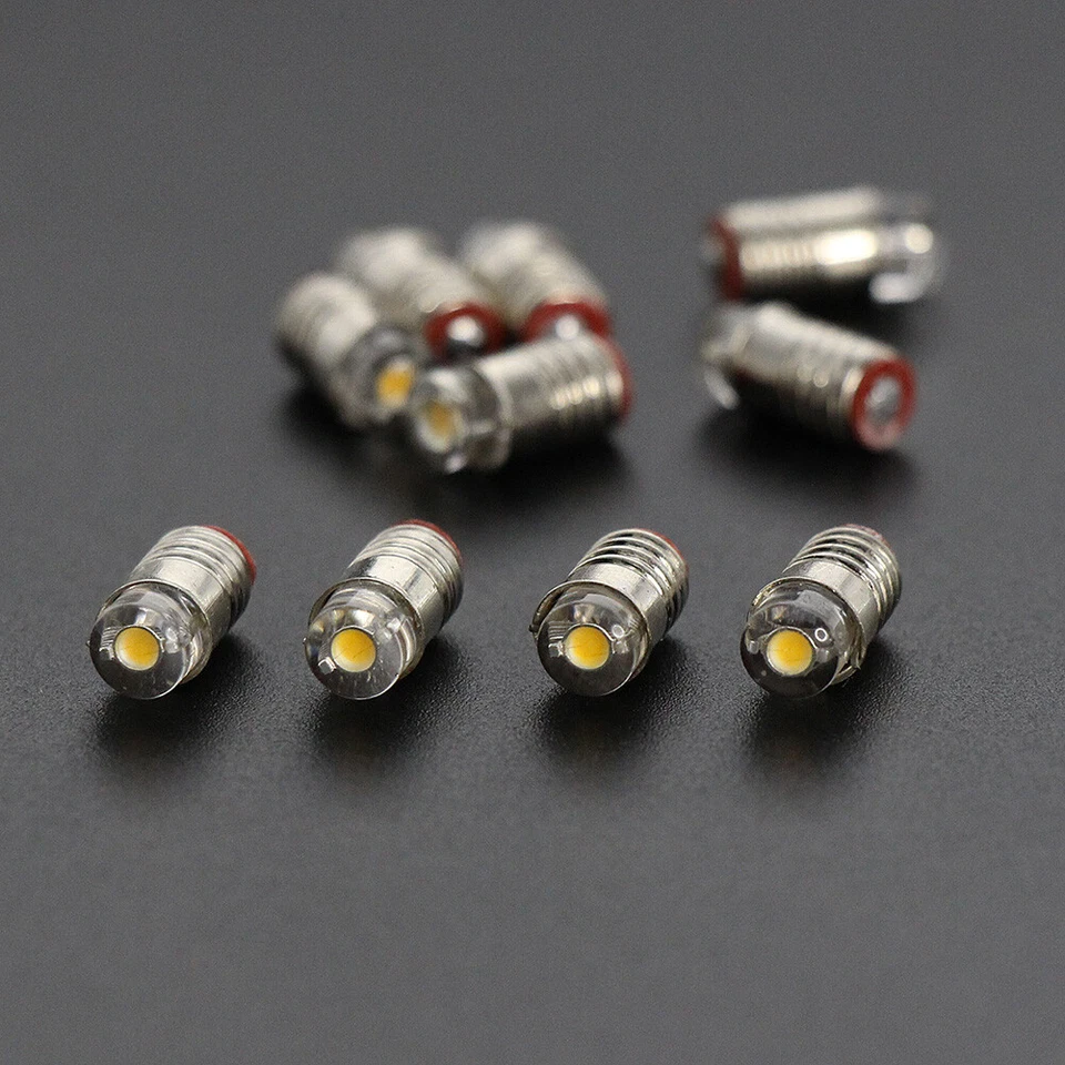 10pcs Warm White LED 5mm Screw Bulb E5 E5.5 12V HO TT N Scale  E501 - Image 1 of 4