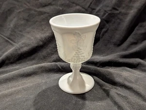 1950s Imperial Milk Glass "Colony Harvest" Replacement Footed Goblet - PRE-OWNED - Picture 1 of 9
