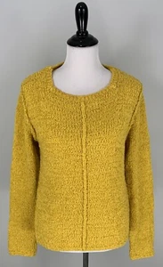 CAROLE LITTLE Sport Yellow Round Neck Knit Wool Blend Sweater Size Large - Picture 1 of 4