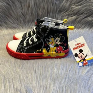 Disney Mickey Mouse Zapatillas Altas Niños Pequeños Talla 12 Negro Rojo Zapatos - Imagen 1 de 9