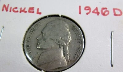 1946 D DENVER Jefferson Nickel US 5 Cent 5c coin  📸 AS PICTURED📷 - Image 1 of 3