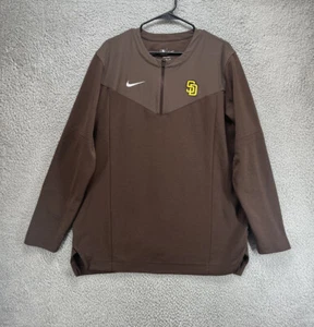 Nike San Diego Padres Dri-FIT 1/4 zip Men's Pullover Brown Yellow Size XL H9 - Picture 1 of 6