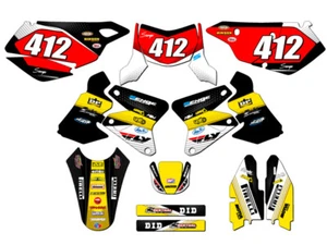2005-2023 DRZ 400 RICOCHET Black Senge Graphics Kit Compatible with Suzuki - Foto 1 di 10
