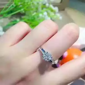1ct Simulated Engagement Ring Solitaire with Accent White Gold Plated - Picture 1 of 5