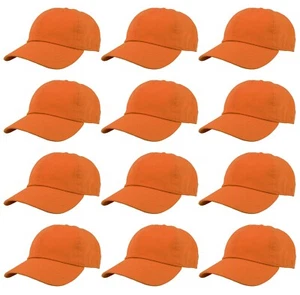 Plain Blank Cotton Baseball Cap Hat Solid Adjustable Wholesale LOT 12pcs - Picture 1 of 134