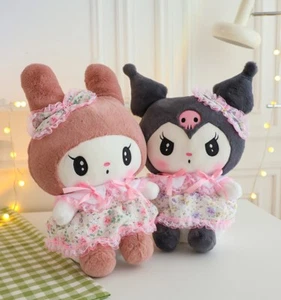 My Melody Kuromi Cute Bowknot Dress Plush Doll Bed Sofa Pillow Cushion Toy 50cm - Picture 1 of 11