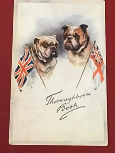 WW1 PATRIOTIC PC - BRITISH BULLDOG - THOROUGH BREDS BOTH! - Picture 1 of 1