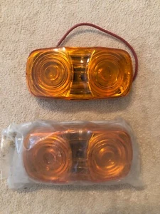 Pair Vehicle Safety Mfg Wired Amber Marker Lights for Semi-Truck Tractor Trailer - Bild 1 von 2
