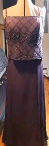 Montage By Mon Cheri Mother of Bride Dress Size 16 Plum Purple W/Shawl Prom - Picture 1 of 8
