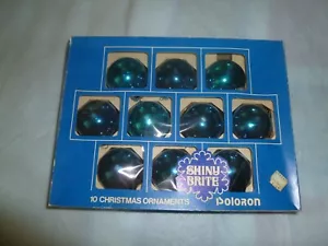 Shiny Brite klassische blaue Ornamente 10 in Box. - Bild 1 von 4