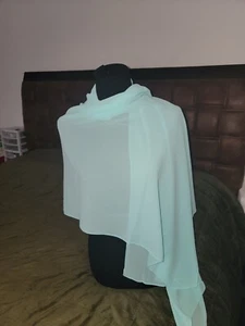 Shawl Chiffon Long Scarf. Wrap Soft Turquoise 68in× 28in - Picture 1 of 4