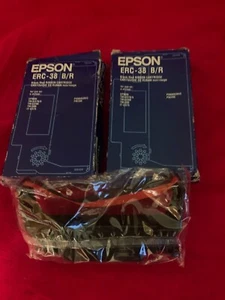3X Genuine Epson ERC-38 B/R Ink Ribbons Black & Red #C43S015376 pack of 3 - Picture 1 of 3