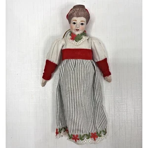 Victorian Grandma Doll Christmas Ornament Porcelain Holiday Collectable Vintage - Picture 1 of 3