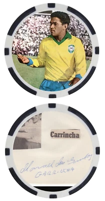 GARRINCHA - LEYENDA DEL FÚTBOL - LEYENDA DEL FÚTBOL - FICHA DE POKER - ***FIRMADO*** Foto 1 de 2
