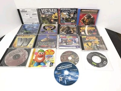 Lot Of 17 Computer PC CD-Rom Games Tomb Raider Game Hunter Vietnam Mins Bender.. - Image 1 of 4
