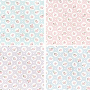 100% Cotton Fabric John Louden Hearts Roses Circles Polka Dots Patchwork - Picture 1 of 2