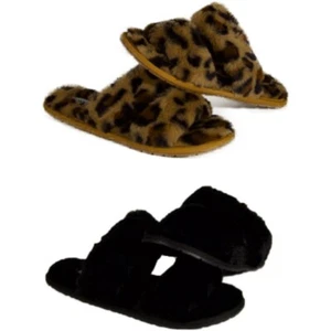 Womens Slippers Faux Fur Comfortable Soft Plush Casual Warm Indoor House Shoes - Picture 1 of 9