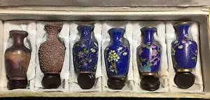 Chinese Cloisonne Stages of Production Mini Vases Beautiful Interesting Cool - Picture 1 of 7