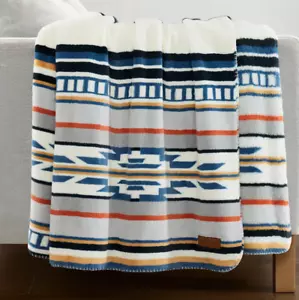 NWT Costco Pendleton Saltillo Stripe Gray Southwestern Geometric Throw Blanket - Picture 1 of 7