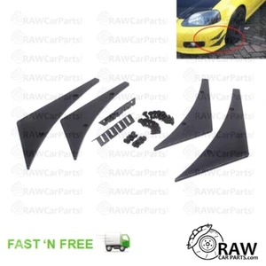 Carbon Fibre Style Bumper Canards Aero Downforce *UNIVERSAL* JDM Civic Glanza - Picture 1 of 1