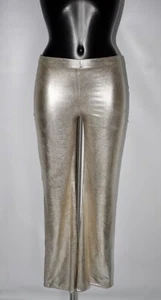 Vintage 1980’s Metallic Stretch Trousers Uk 8-12 Wet Look Lame - Picture 1 of 9