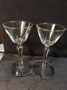 2 Crystal Cocktail Stemmed Glasses 5 1/2" Tall 2OZ STUNNING - Picture 1 of 8
