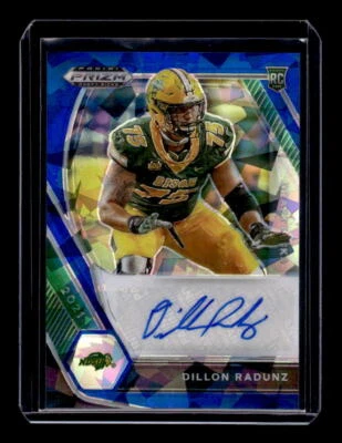 2021 Panini Prizm Draft Picks Autographs Prizms Blue Ice #121 Dillon Radunz /75 - Image 1 of 2