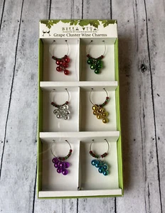 WINE GLASS CHARMS~ 🍇 GRAPE CLUSTERS ~ TELL YOUR GLASSES APART FROM EACH OTHER! - Picture 1 of 2