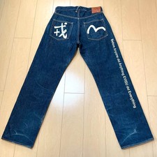 Denim Jeans  EVISU LOT2001 No2 Vintage JEANS Selvedge DENIM Japan W:33 Inseam:33