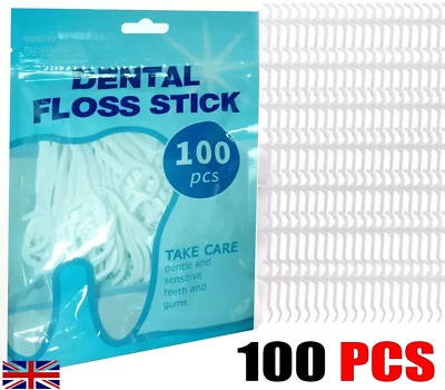 COMET 100 Stück Zahnseide Sticks | Interdental Zahnharfen Zahnstocher Mundbelag Pflege