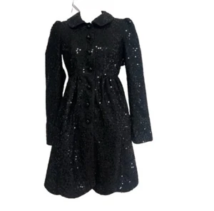 BNWT Rare Betsey Johnson all over sequin Scalloped hem coat UK8-10, US6, S-M - Picture 1 of 6