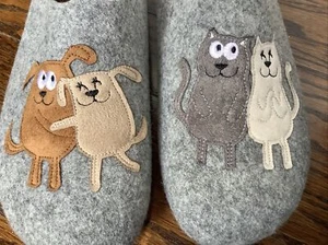 Flexus by Spring Step Women’s 42 Slide Slippers Pet Love Dogs Cats Gray 10.5-11 - Picture 1 of 10