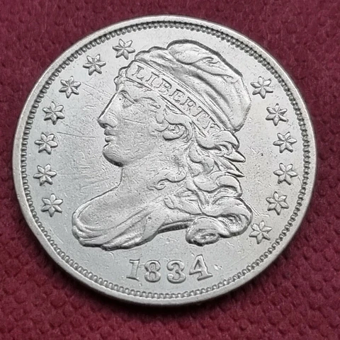 1834 Capped Bust Dime 10c High Grade XF - AU #43620 Cover