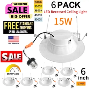 5/6 Inch LED Can Lights Retrofit Recessed Lighting, 5CCT 15Watt Recessed Lights - Picture 1 of 24