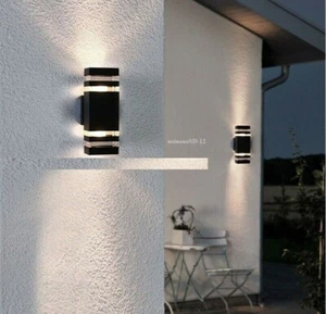2-pack,Modern LED Wall Light dual Lamp Fixtures Outdoor Dusk Dawn sensor - black - Picture 1 of 12