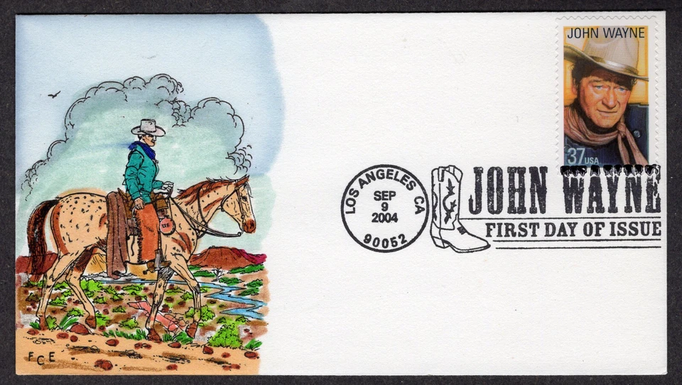 2004 Actor JOHN WAYNE (3876) - Frank Ellis Colored FDC NP257 - Image 1 of 1