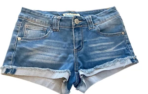 Paris Blues abgeschnittene Jeansshorts mit Bündchen Damen / JR Größe 5 Denim distressed - Bild 1 von 11