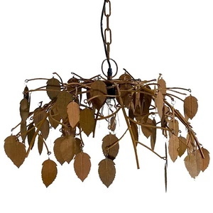 Leaf Pendant Chandelier Shabby Chic Nature Tree Arborist Style - Picture 1 of 6
