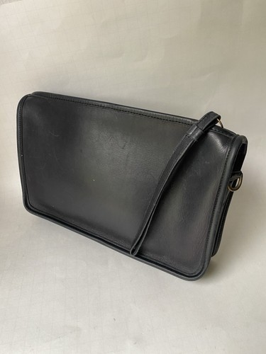 Borsa base vintage Coach 9455 in pelle nera con zip pochette da polso Costa Rica