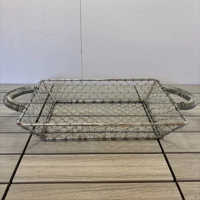 Vintage Metal Wire Serving Tray Basket with Handles for Home Decor or Fruits - Image 1 of 4