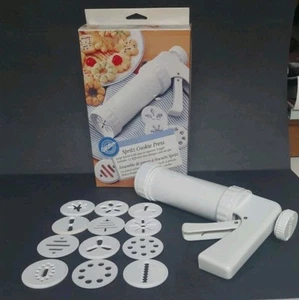 Wilton Spritz Cookie Press 12 Assorted Discs Shapes Manual - Picture 1 of 10