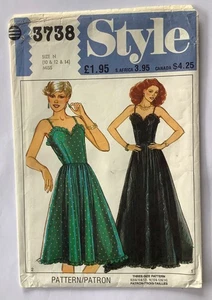 Style 3738 Sewing Pattern UNCUT Vintage Fit & Flare Strappy Dress - 10 12 14 - Picture 1 of 3