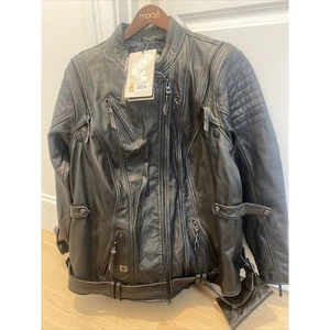 Harley Davidson Damen Brava Convertible Leder Reitjacke Schwarz Gr. 3W Neu mit Etikett - Bild 1 von 18