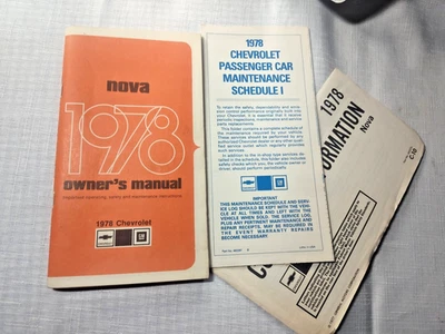 Chevy Nova 1978 manual del propietario en muy buena condición Chevrolet GM instrucciones de mantenimiento del operador Foto 1 de 4