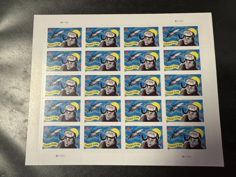 Scott #5693 Eugenie Clark Pane of 20 Forever Stamps (2022) - Image 1 of 1