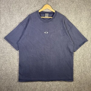 Camicia Oakley vintage uomo 2XL blu navy anni 90 logo centrale skate software tech - Foto 1 di 6